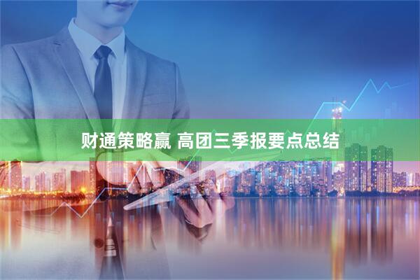 财通策略赢 高团三季报要点总结